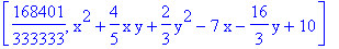 [168401/333333, x^2+4/5*x*y+2/3*y^2-7*x-16/3*y+10]